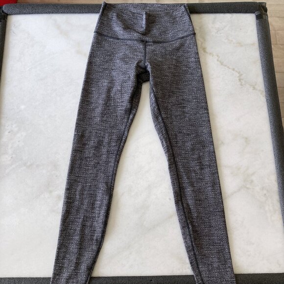 Lululemon Wunder Under Leggings / Tights / Pants (black grey herringbone) Luon - Picture 7 of 12